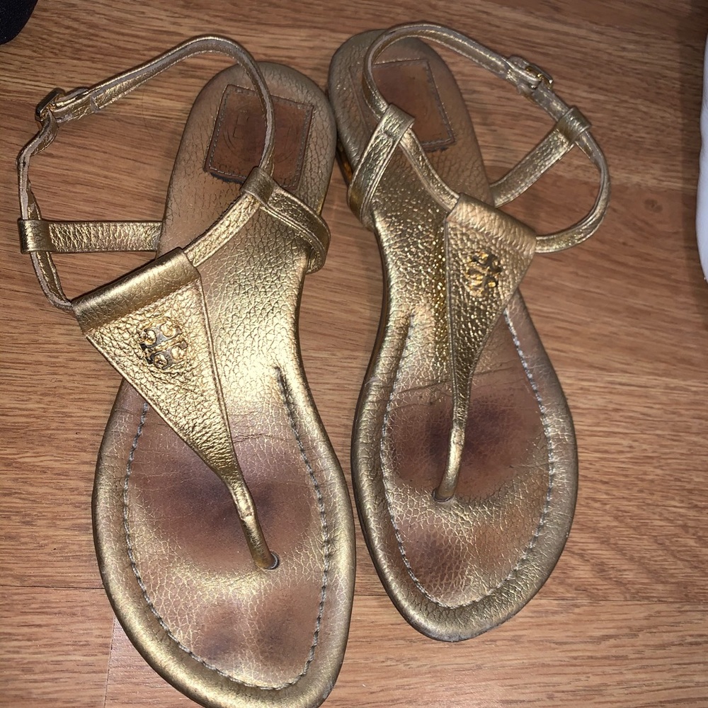 Tory Burch gold sandals